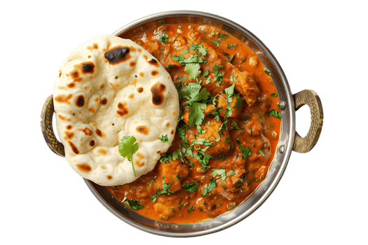 Indian Chicken Curry with Naan Bread - Photo png