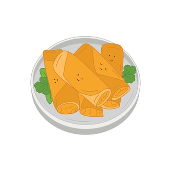 Chinese Food Illustration with Cartoon Style vector