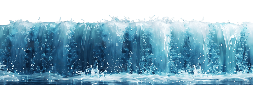 Waterfall Splash 3D Render Abstract Background png