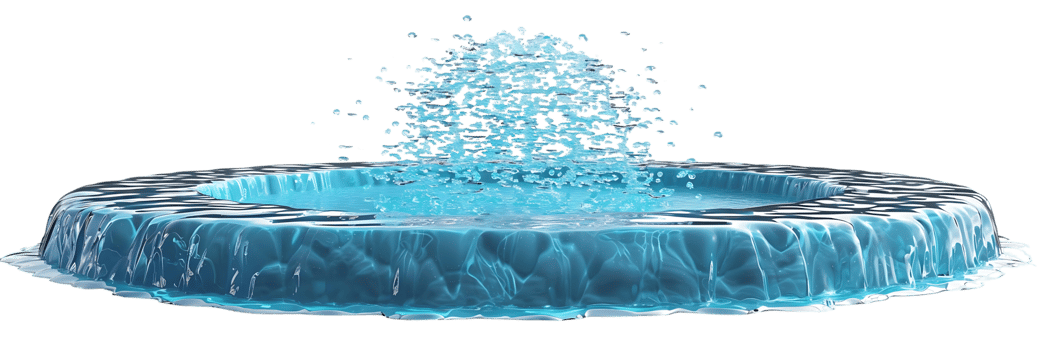 3D Render of a Water Fountain with Splashing Water png