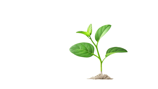 Green Plant Sprout Growing from Soil - Realistic Illustration png