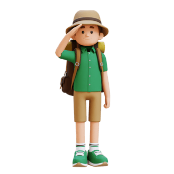 3D Traveller Character Salute Pose png