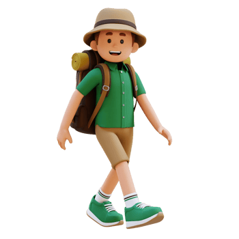 3D Traveller Character Walking Pose png