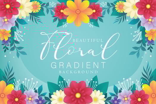 Beautiful Template Colorful floral gradient background vector