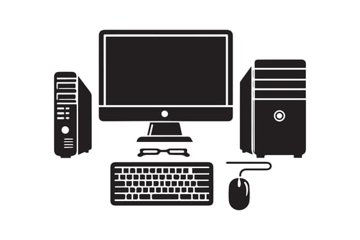 Computer Laptop Icon silhouette Illustration Artwork vector