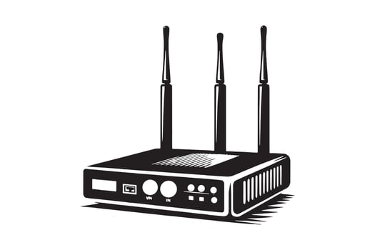 Wi-Fi Router Icon silhouette Illustration Artwork vector