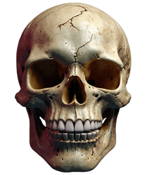 3d illustration of skull for celebrate halloween png