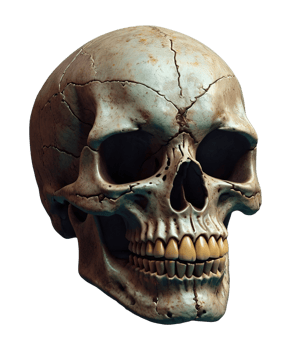 3d illustration of skull for celebrate halloween png