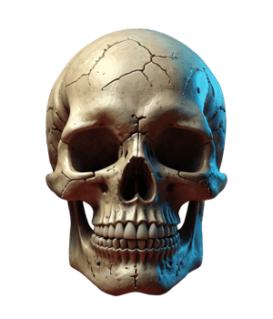 3d illustration of skull for celebrate halloween png