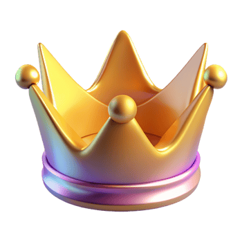 Golden crown 3D crown icon 3D crown design png