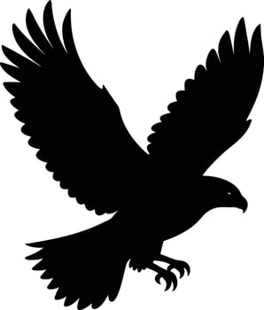 Flying bird dark silhouette art design isolated on white background vector
