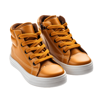 Men's brown leather shoes on transparent background png