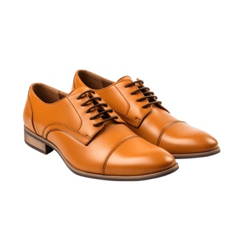 Men's brown leather shoes on transparent background png
