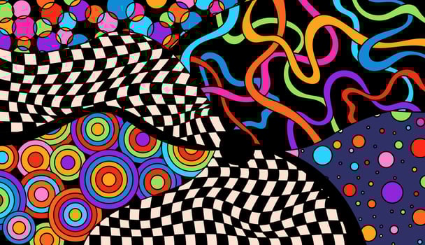 Abstract hippie decor. vector