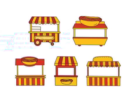 Hot Dog Container Drawing Illustration vector
