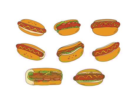 Hot Dog Container Drawing Illustration vector
