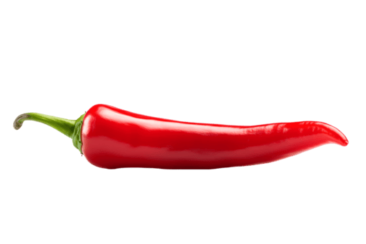 Red hot chili pepper on transparent background png