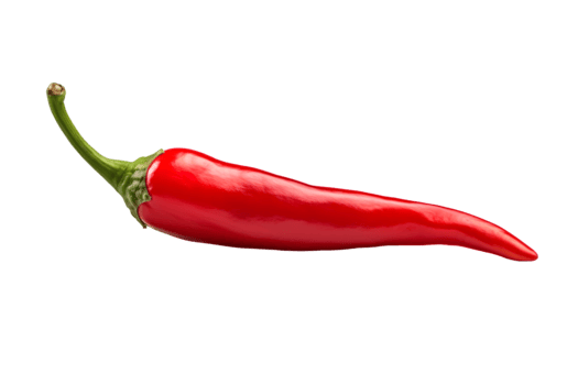 Red hot chili pepper on transparent background png