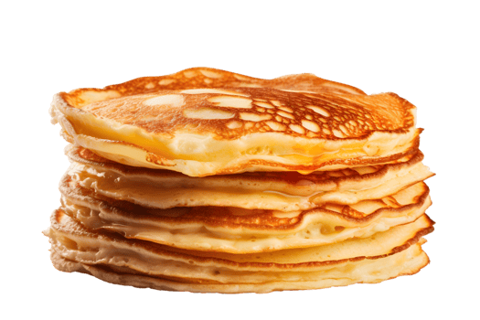 Stack of pancakes with honey on transparent background png