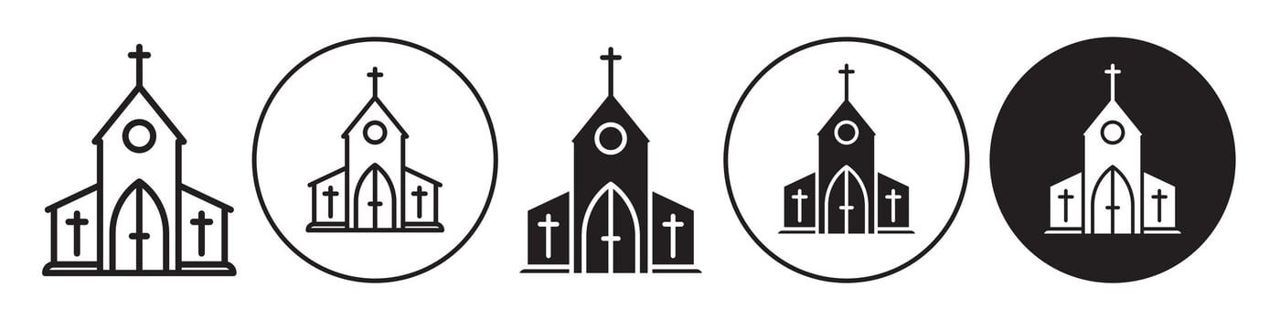 Church Icon set collection for web vector