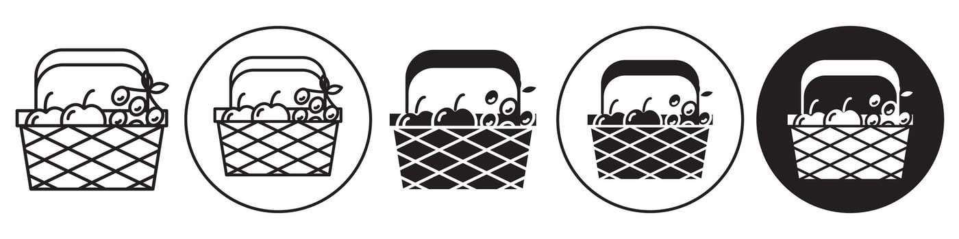 Fruit Basket Icon set collection for web vector