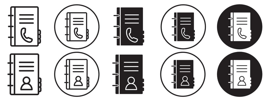 Phone Book Icon set collection for web vector