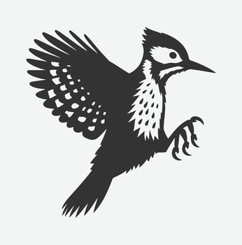 Majestic Woodpecker Silhouette,A Symbol of Nature's Resilience white background vector