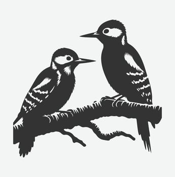 Majestic Woodpecker Silhouette,A Symbol of Nature's Resilience white background vector
