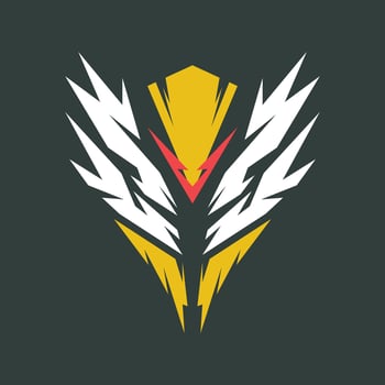 shape logo like mecha robotic cyber face clip art emblem badge esport games club editable vector