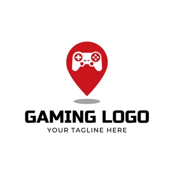 Game console and games stick logo design template vector