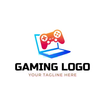 Game console and games stick logo design template vector