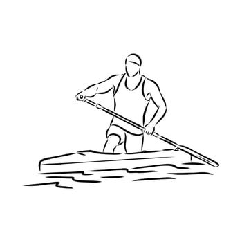 sports canoe sketch vector