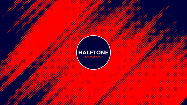Abstract halftone background with red and navy color vector