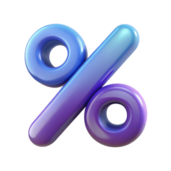 Percentage symbol 3D Percentage sign 3D Percentage icon 3D Percentage design png