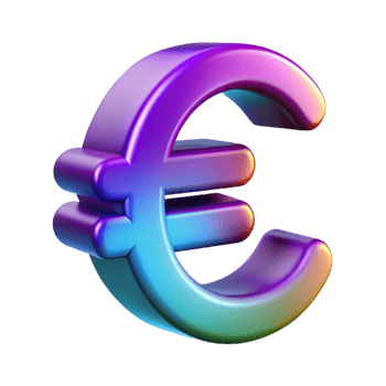 Euro sign 3D Euro symbol 3D Euro design 3D Euro icon png