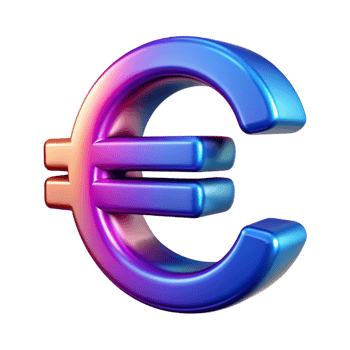 Euro sign 3D Euro symbol 3D Euro design 3D Euro icon png