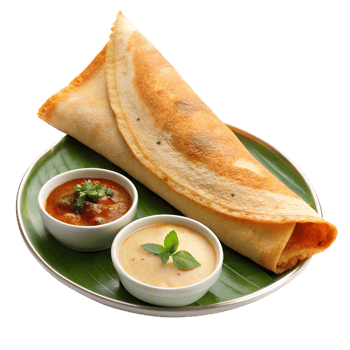 Dosa isolated on a translucent background png