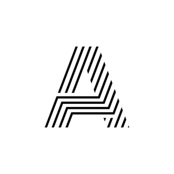 Minimalist logo letter A with line vector