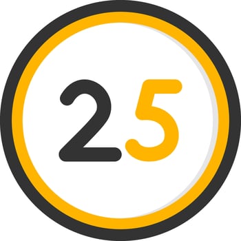 Twenty five Glyph Two Color Circle Icon vector