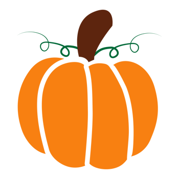 Pumpkin with strips and transparent border orange and plain clipart for Halloween and fall clipart png