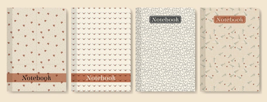Simple book cover design in neutral color. Notebook cover page design romantic artwork collection. vector