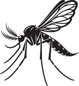 mosquito silhouette black color printable art illustration vector