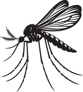 mosquito silhouette black color printable art illustration vector
