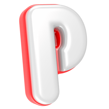 3d rendering Font P isolated png