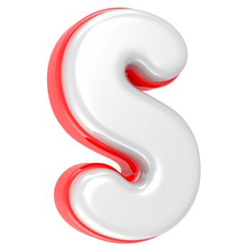 3d rendering Font S isolated png