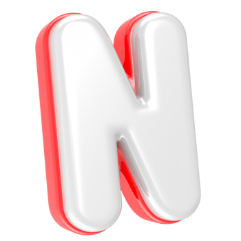 3d rendering Font N isolated png
