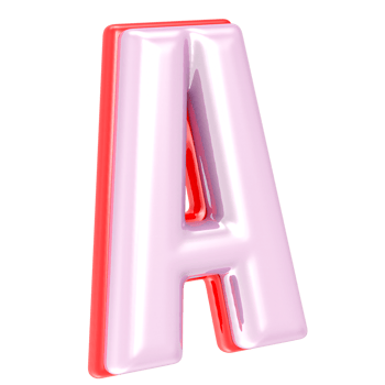 3d rendering letter A isolated png