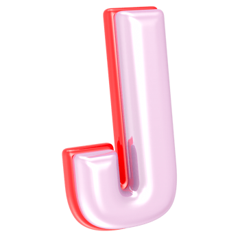 3d rendering letter J isolated png