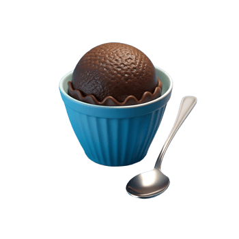 a cupcake with chocolate frosting and a brown cupcake in the middle. png