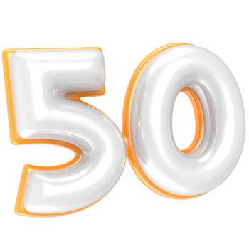 50 Number 3D Render png